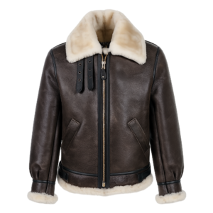 Aviator Brown Shearling Jacket model style