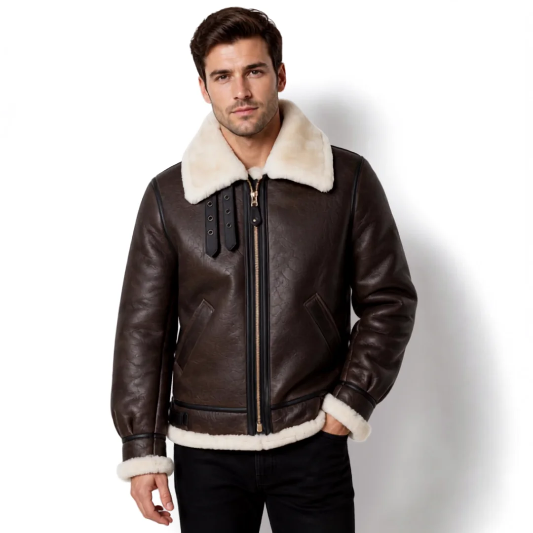 Aviator Brown Shearling Jacket