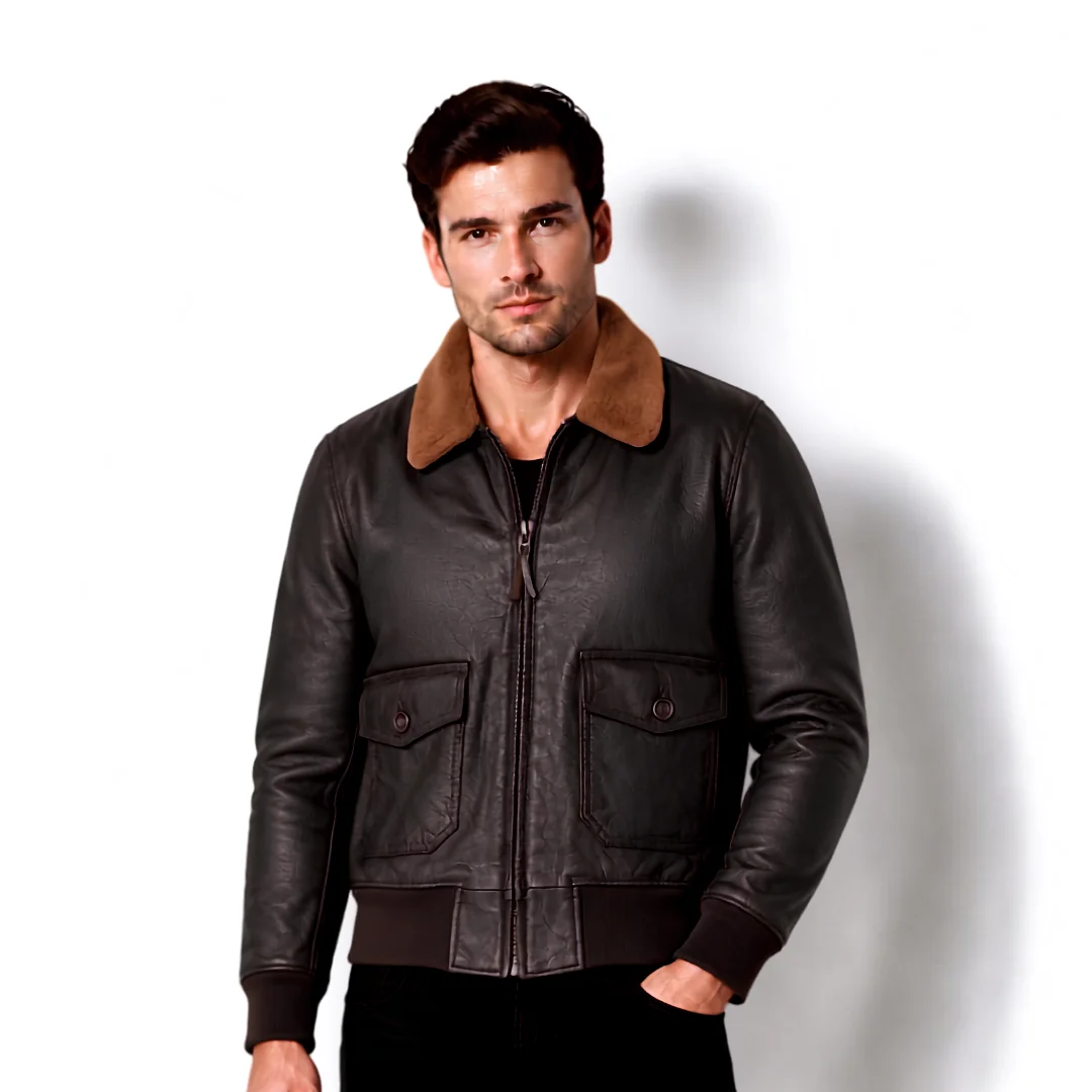 Flight Cockpit Shearling Leather Jacket
