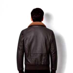 Flight Cockpit Shearling Leather Jacket back