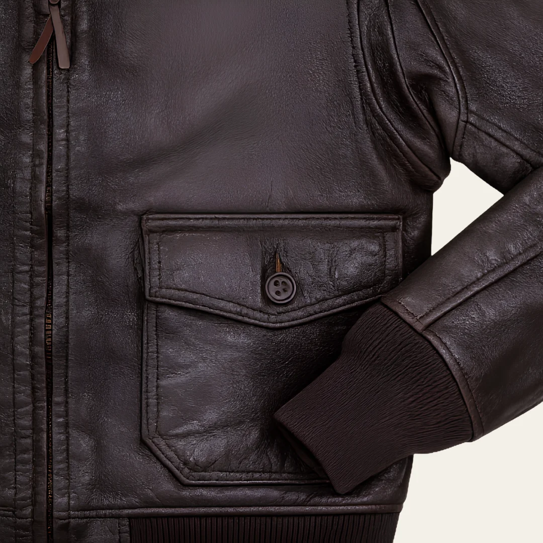Flight Cockpit Shearling Leather Jacket zoom