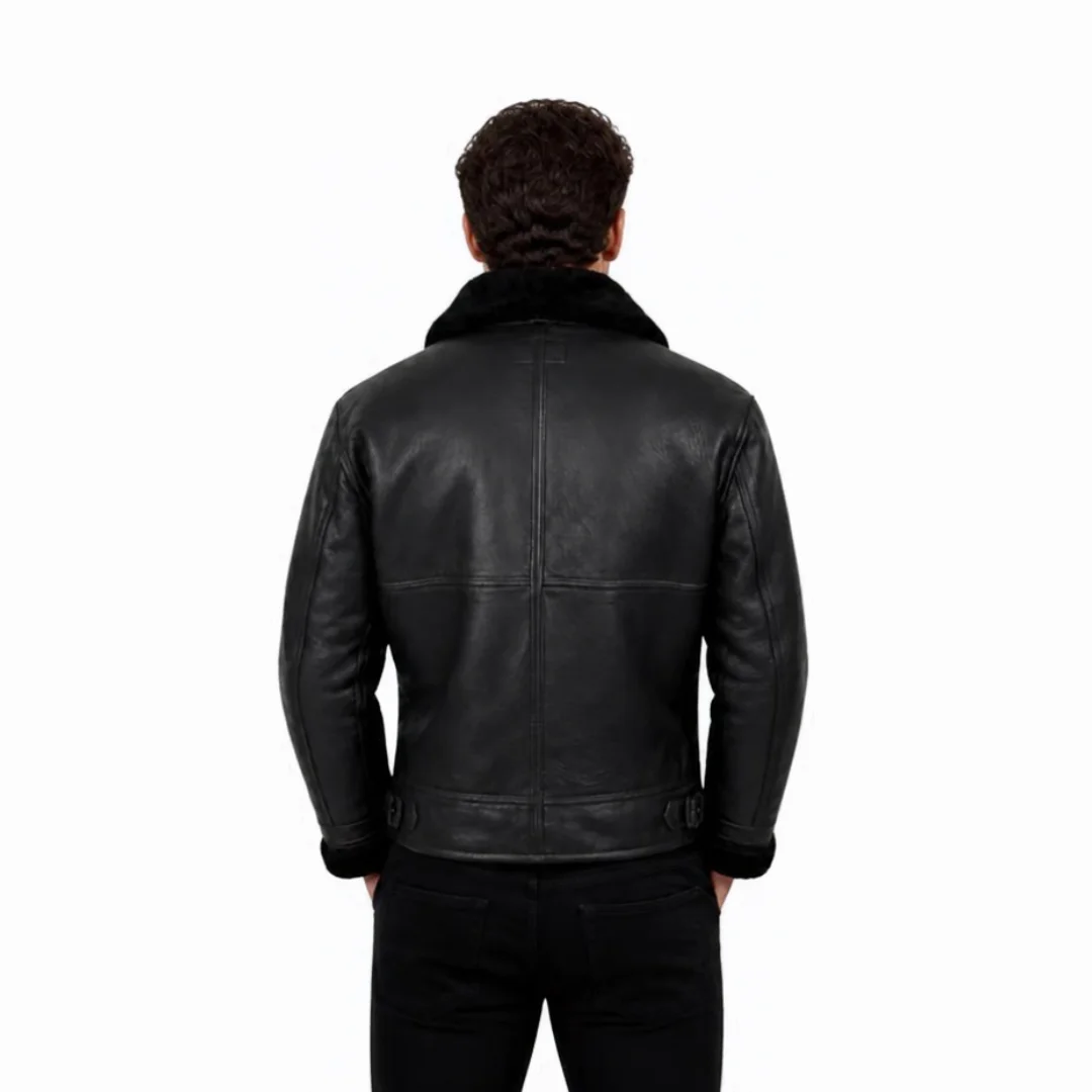 Men B3 Real Leather Shearling Jacket back