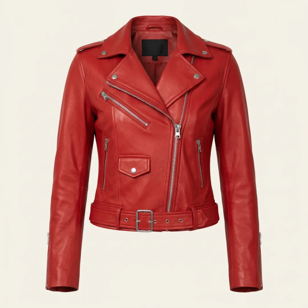 Moto Red Leather Jacket