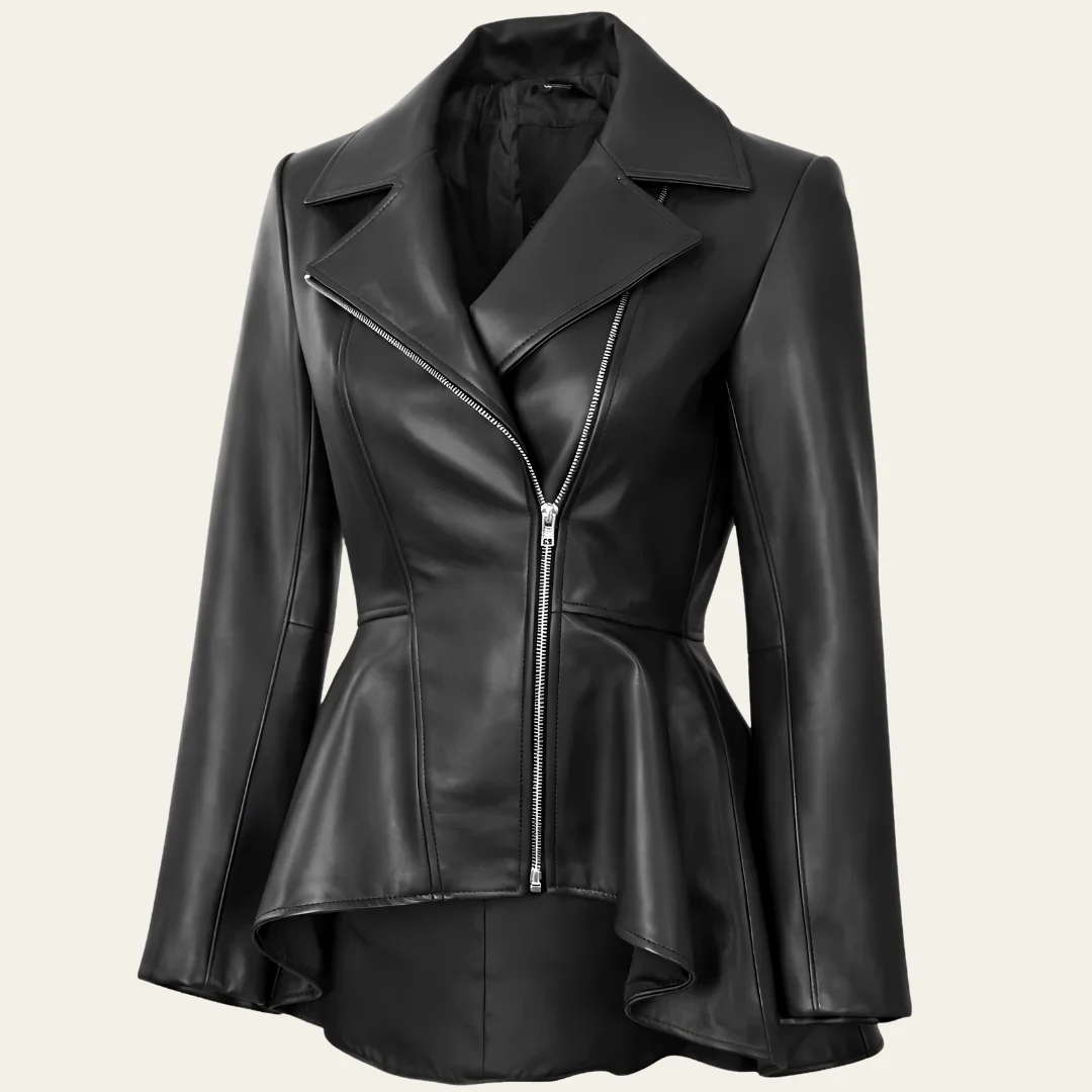 Women Peplum Leather Jacket