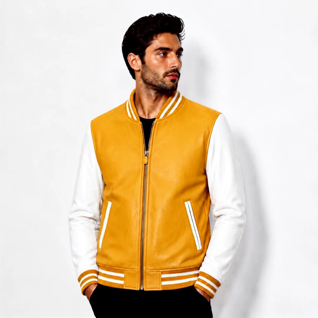 Yellow and White Varsity Jacket