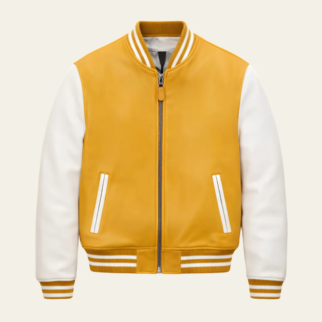 Yellow and White Varsity Jacket