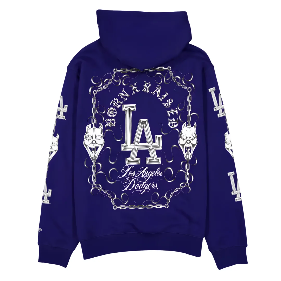 Born x Raised LA Dodgers 2026 Royal Chain Hoodie back
