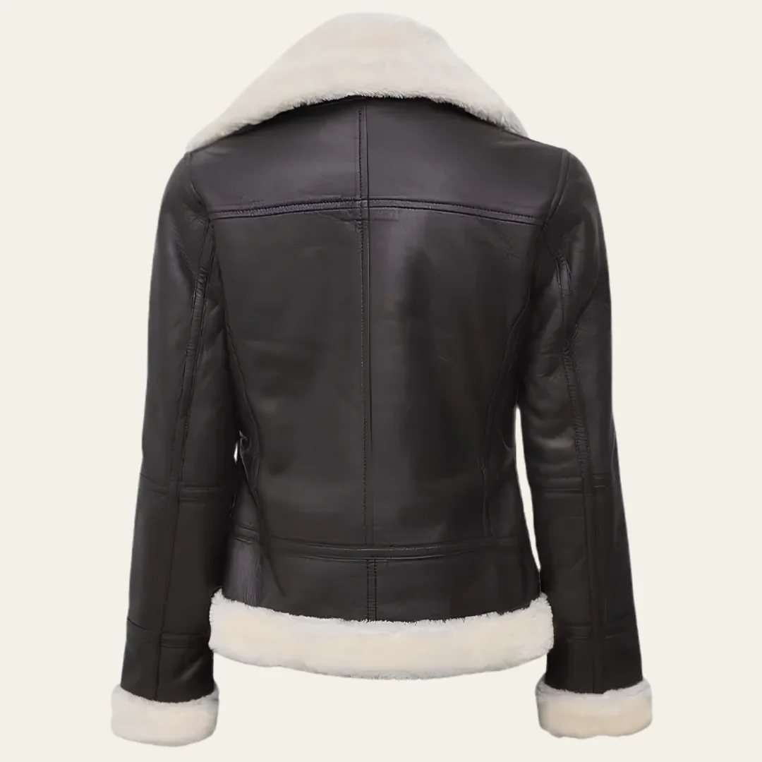 CE Armour Stripe Black Bomber Leather Jacket back