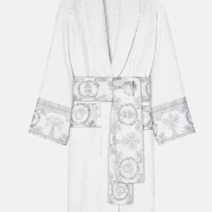 Luxury Ford Jast White And Silver Versace Bathrobe