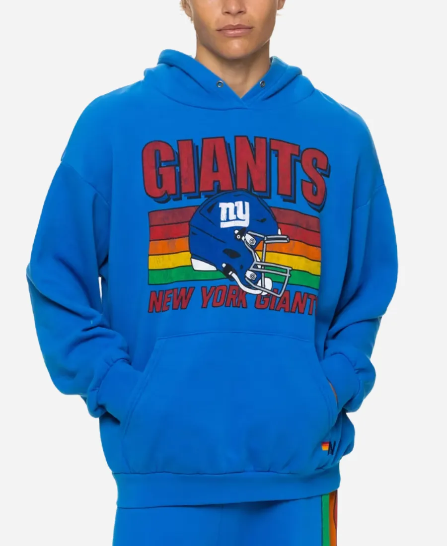 Aviator Nation Royal Relaxed Tri-Blend Hoodie Giants 2026