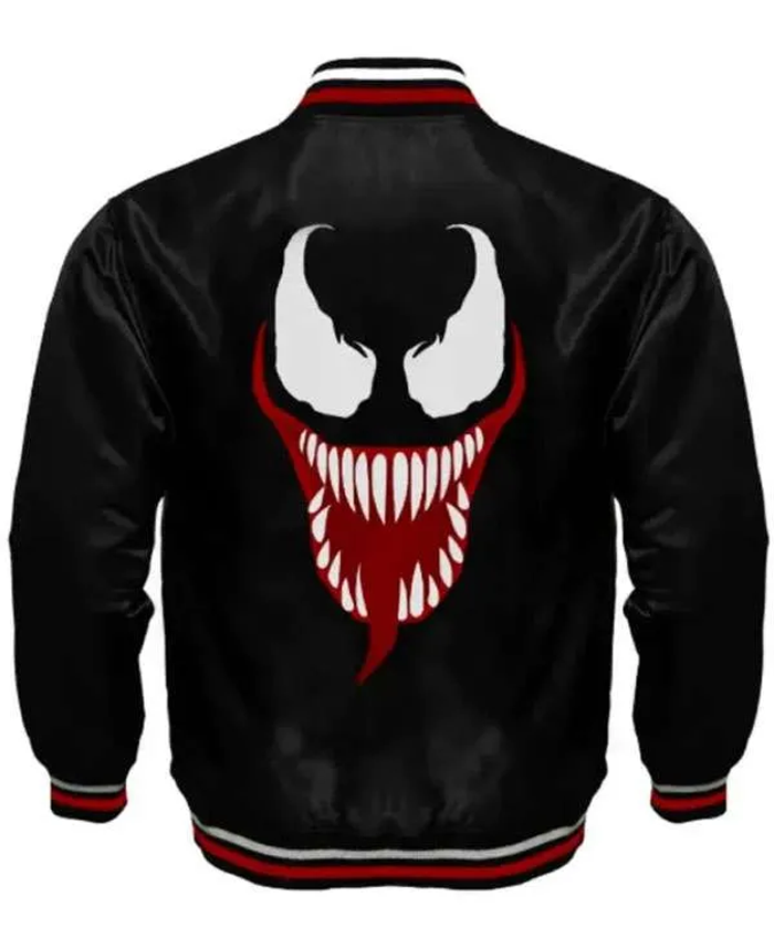 Stylish Venom Black Satin Jacket