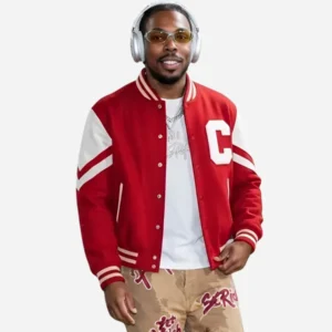 Justin-Jefferson-Soldier-2026-Field-Arrival-Red-White-Varsity-Jacket