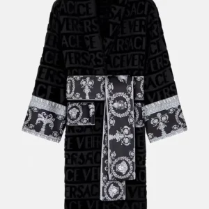 Luxury Ken Koepp Black And White Colorblock Versace Bathrobe