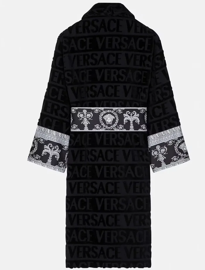 Luxury Ken Koepp Black And White Colorblock Versace Bathrobe