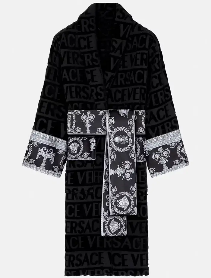 Luxury Ken Koepp Black And White Colorblock Versace Bathrobe
