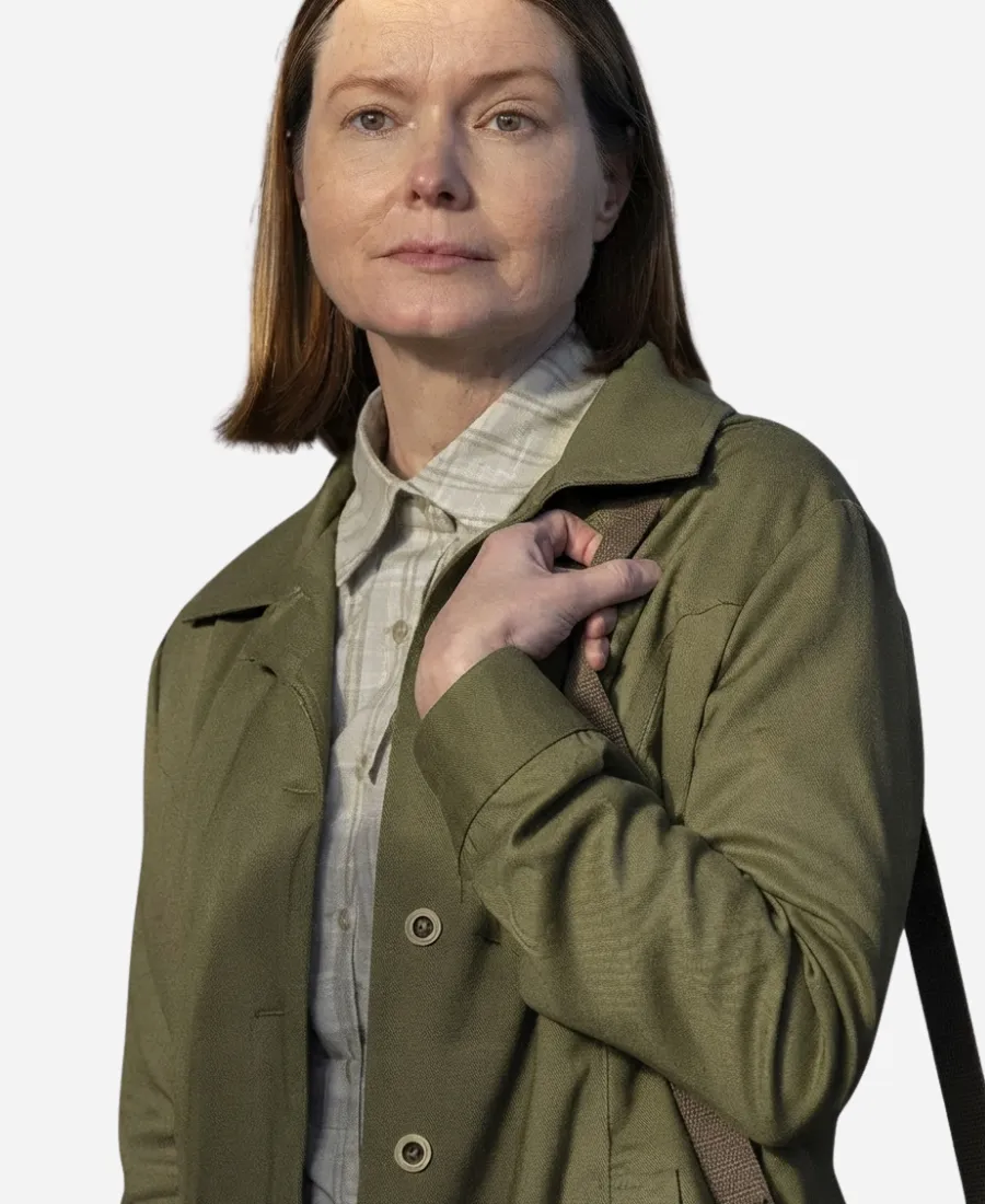 Carrie S01 Margaret White Olive Green Jacket