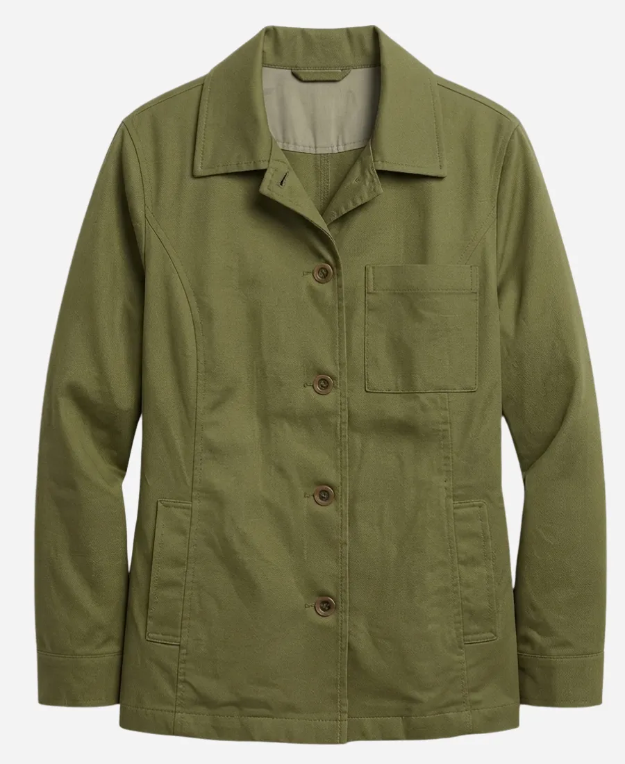 Carrie S01 Margaret White Olive Green Jacket