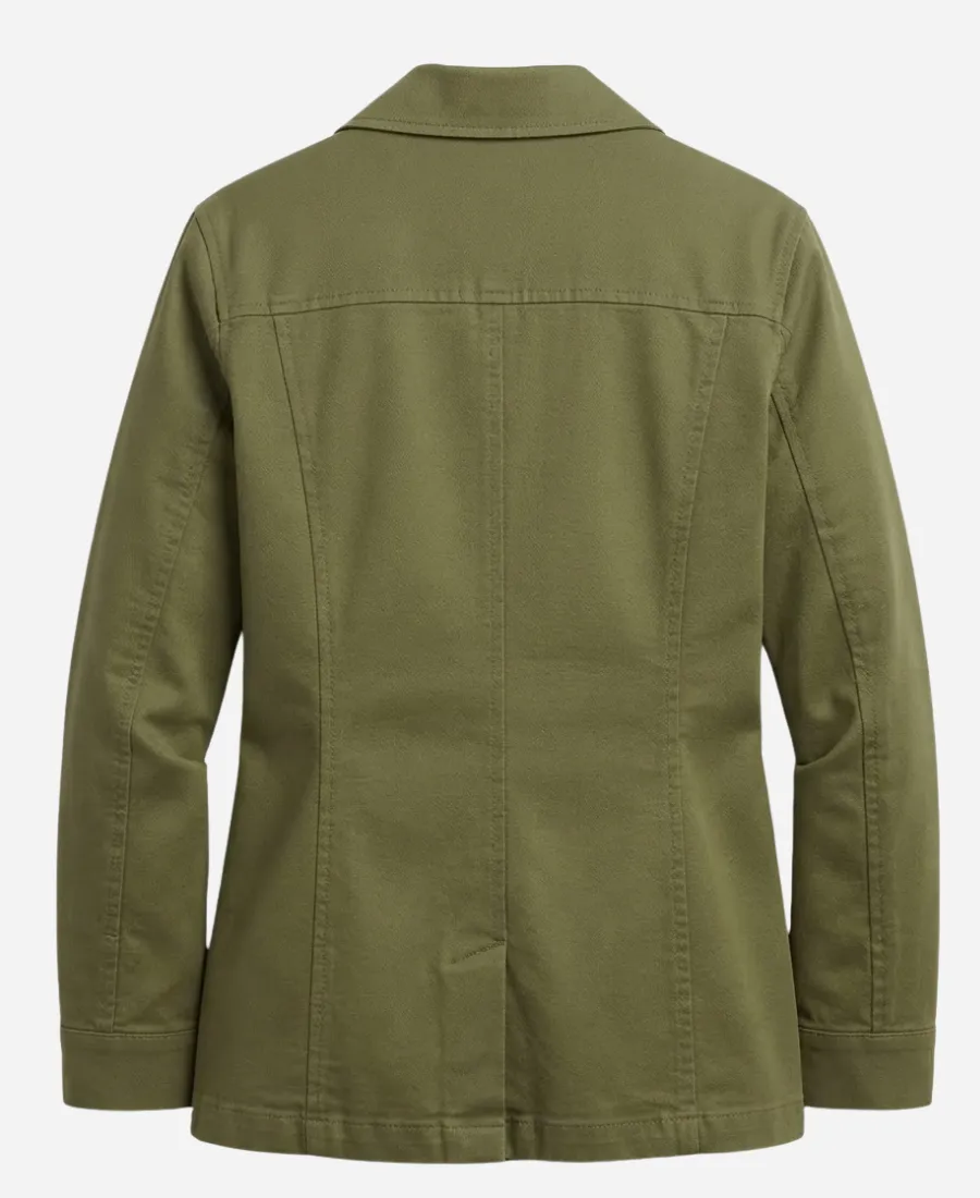 Carrie S01 Margaret White Olive Green Jacket