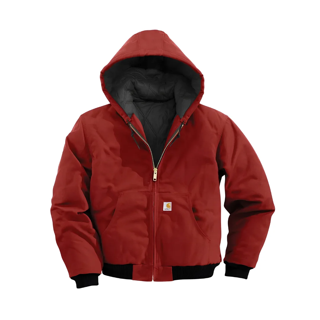 Men Red Carhartt Hooded Jacket main