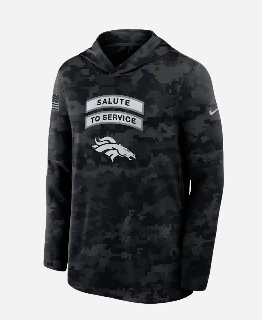 Nike Broncos 2026 Salute to Service Sideline Hooded Top Style