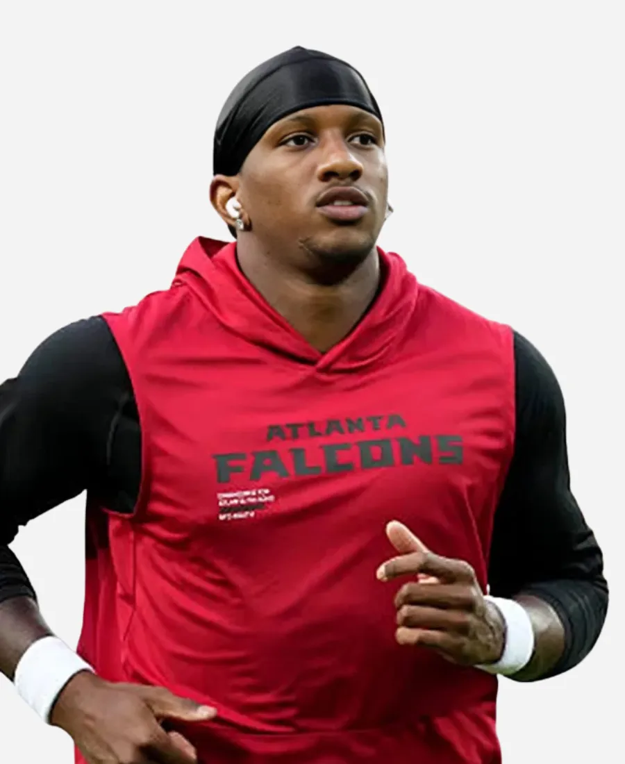 Falcons 2026 Michael Penix Jr. Sideline Sleeveless Hoodie Style