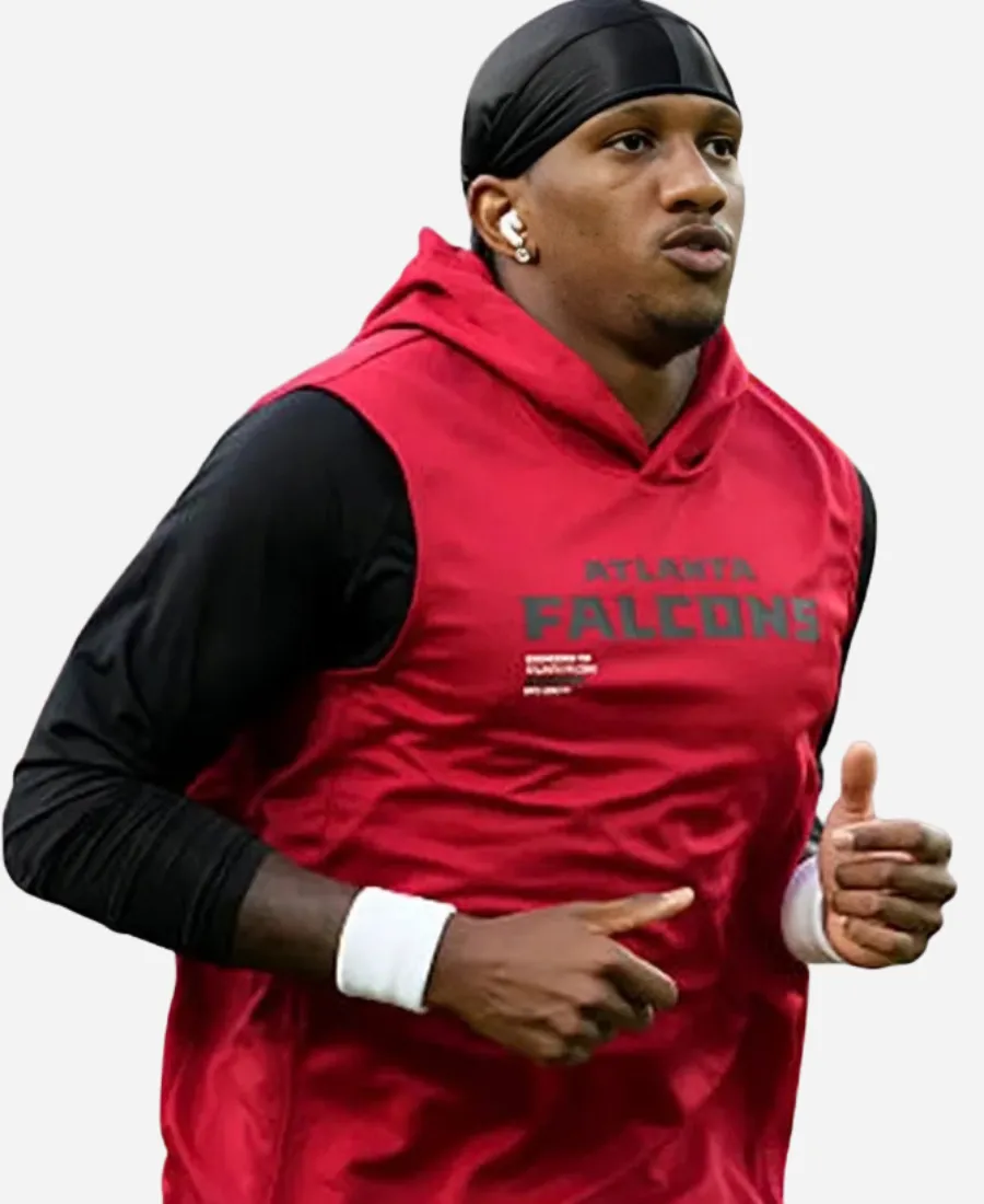 Falcons 2026 Michael Penix Jr. Sideline Sleeveless Hoodie Style