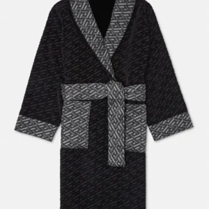 Luxury Pat Bode Black With Grey Versace Bathrobe