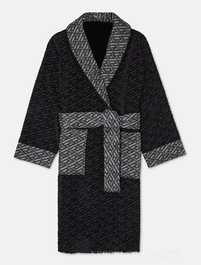 Luxury Pat Bode Black With Grey Versace Bathrobe