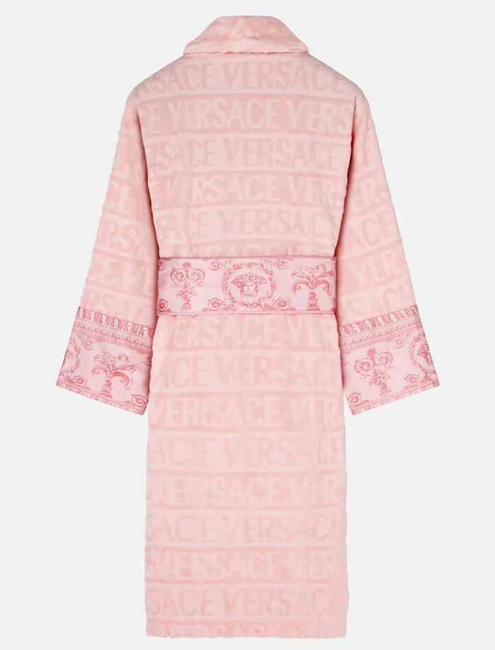 Luxury Pearl Toy Pink Versace Plain Bathrobe