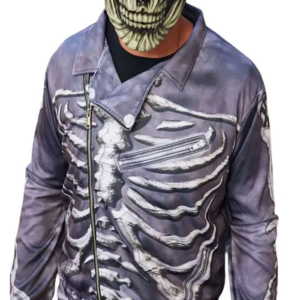 Stylish Purple Skeleton Leather Jacket