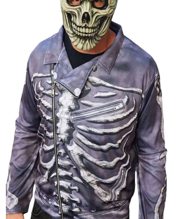Stylish Purple Skeleton Leather Jacket