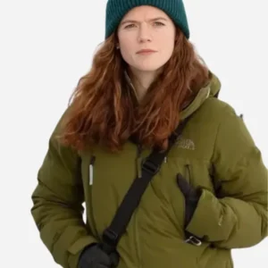 Rose Leslie Vigil S03 Green Puffer Hooded Jacket Style