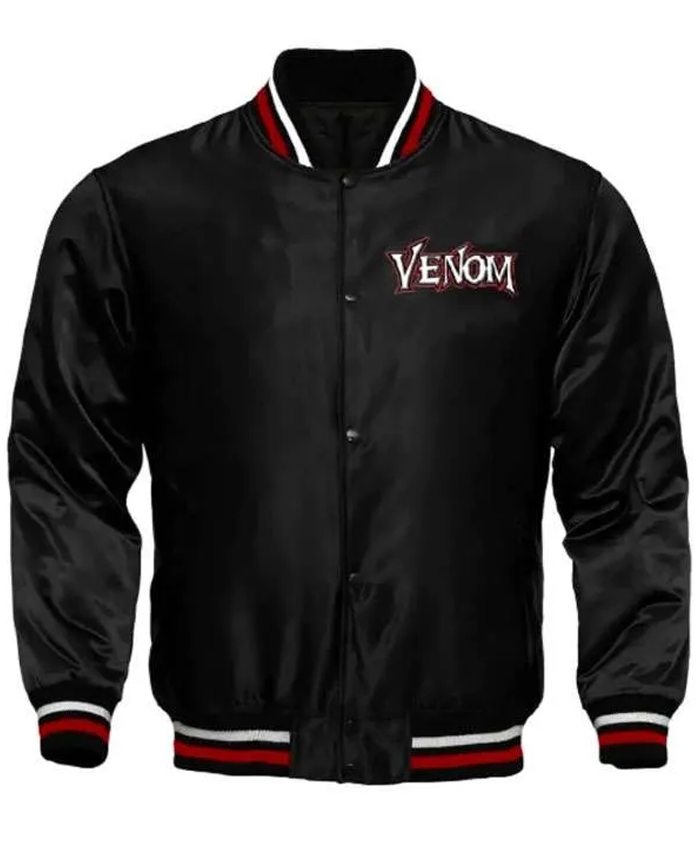 Stylish Venom Black Satin Jacket