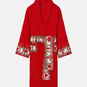 Luxury Versace Allover Red Baroque Bathrobe