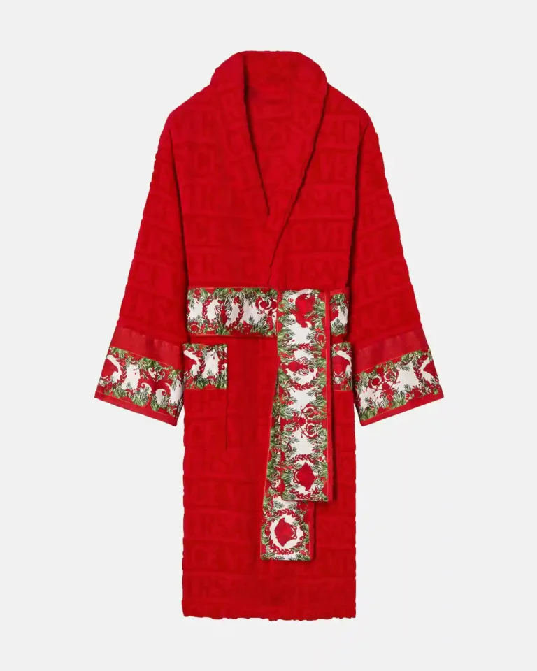Luxury Versace Allover Red Baroque Bathrobe