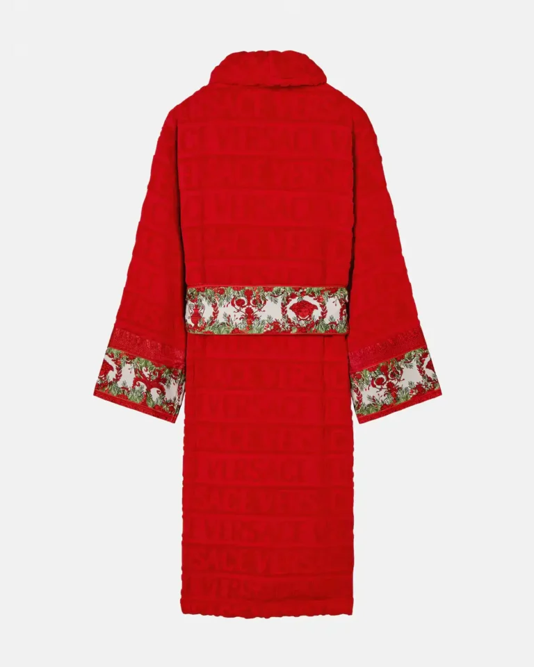 Luxury Versace Allover Red Baroque Bathrobe