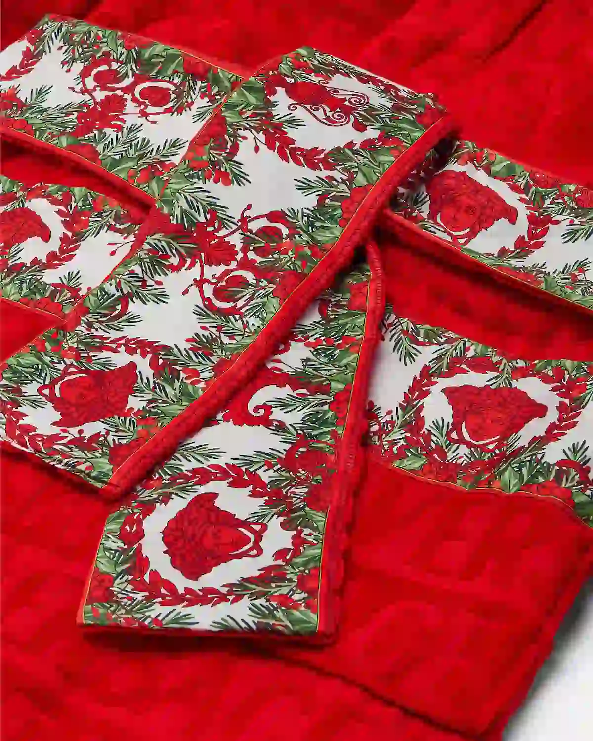 Luxury Versace Allover Red Baroque Bathrobe
