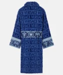 Luxury Vozien All-Over Motif Versace Blue Bathrobe
