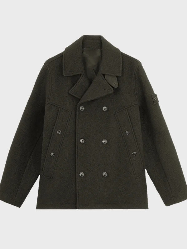 David Harbour Maya Hawke’s Wedding Green Coat