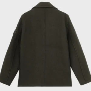NYC David Harbour Maya Hawke’s Wedding Green Coat back