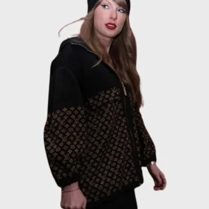 Taylor Swift Louis Vuitton Monogram Jacquard Knit Jacket style