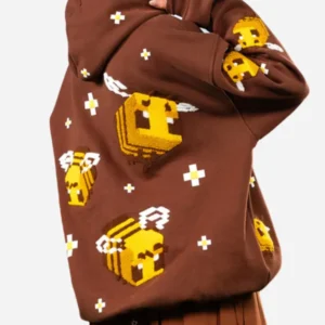 Cool-Shirtz-x-Minecraft-Bee-Brown-Pullover-Hoodie.webp