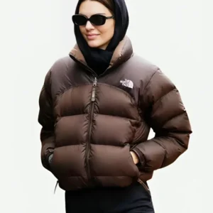 Kendall Jenner Brown North Face Puffer Jacket