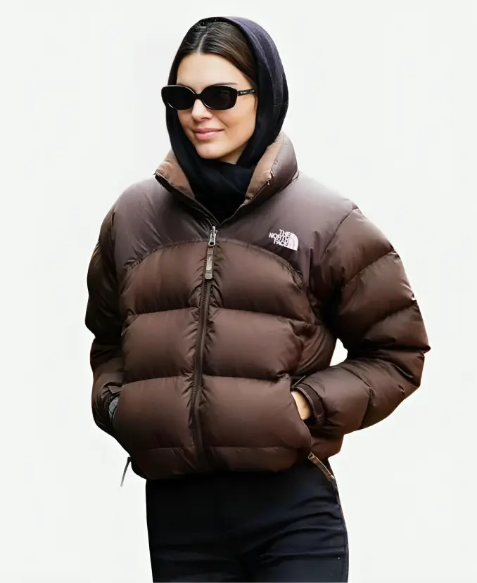 Kendall Jenner Brown North Face Puffer Jacket