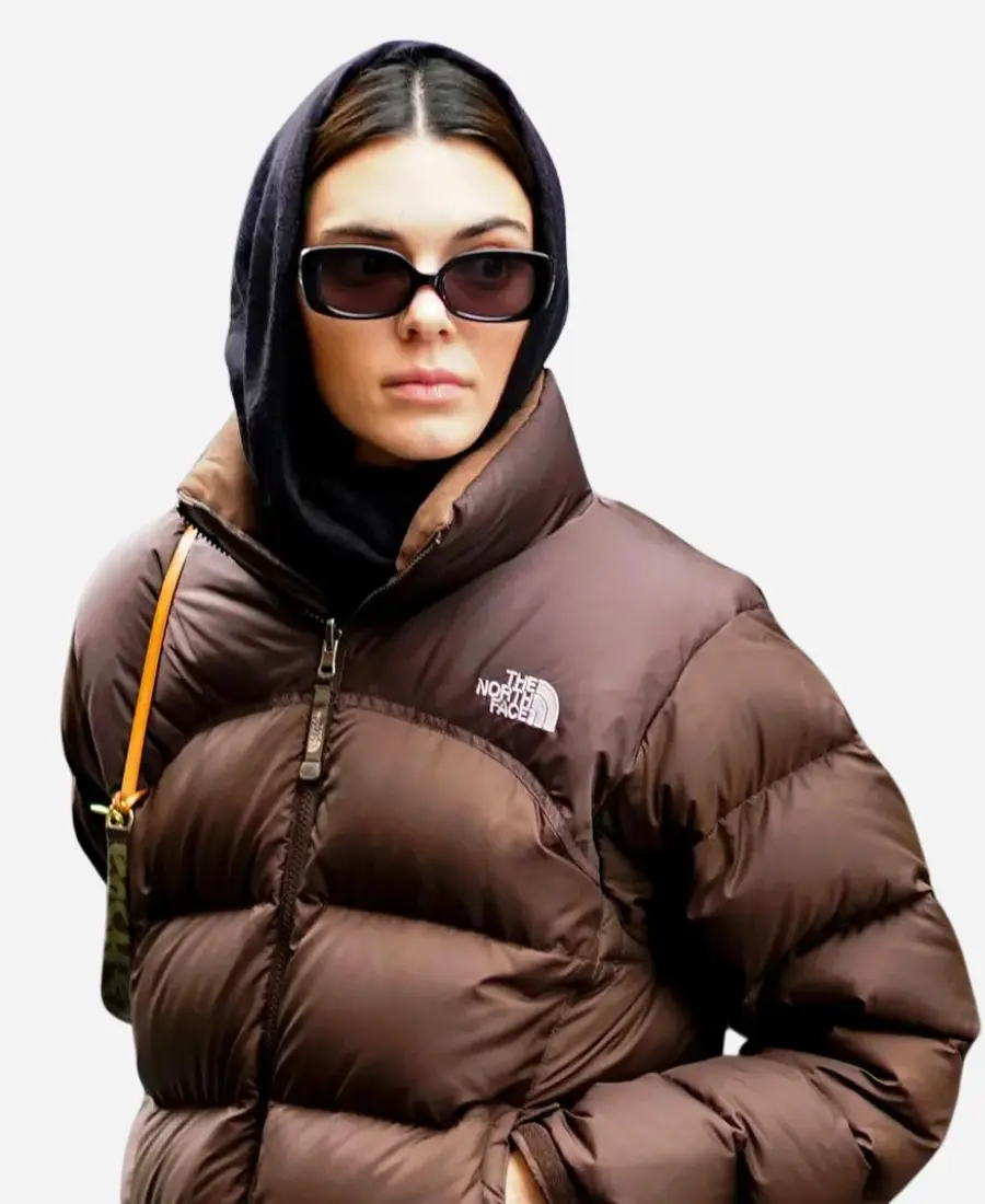 Kendall Jenner Brown North Face Puffer Jacket