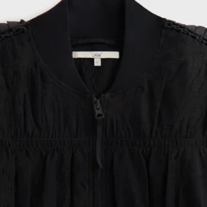 Lisa-x-Kith-Spring-2026-Ryla-Ruched-Black-Bomber-Jacket