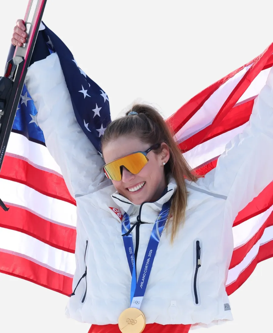 Mikaela Shiffrin Winter Olympics 2026 White Jacket