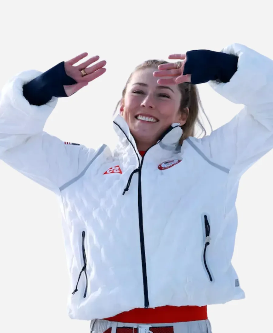 Mikaela Shiffrin Winter Olympics 2026 White Jacket