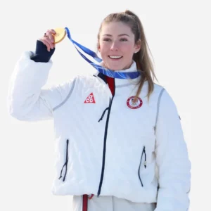 Mikaela Shiffrin Winter Olympics 2026 White Jacket