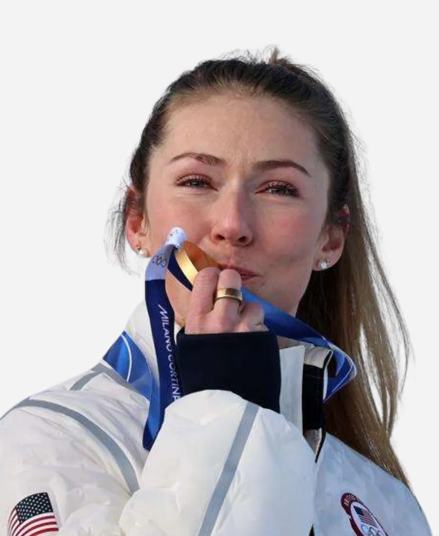 Mikaela Shiffrin Winter Olympics 2026 White Jacket